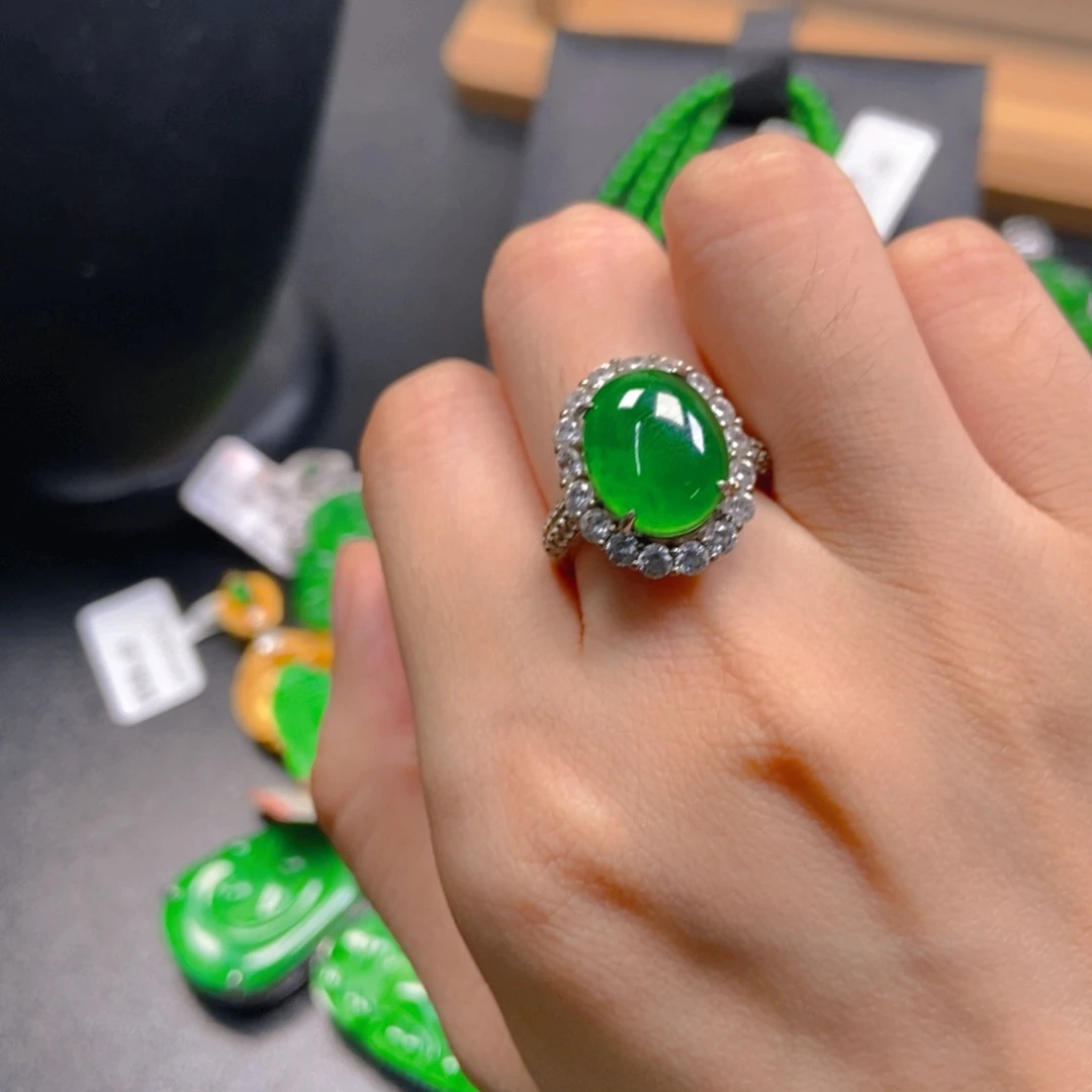 翡翠银S925镶嵌吊坠(不含链)