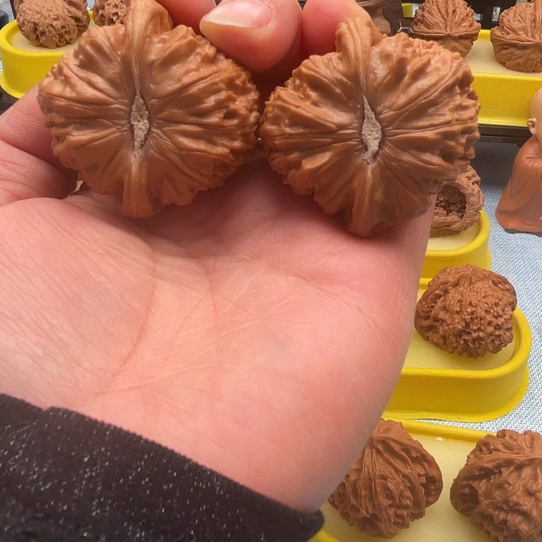 ****水文玩核桃把件白狮子