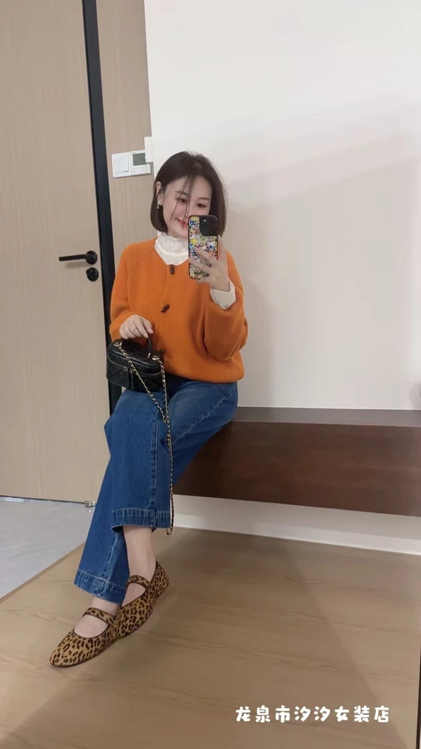 【汐汐女装二店】小个子定制秋款纯色圆领洋气韩版针织上衣 79152