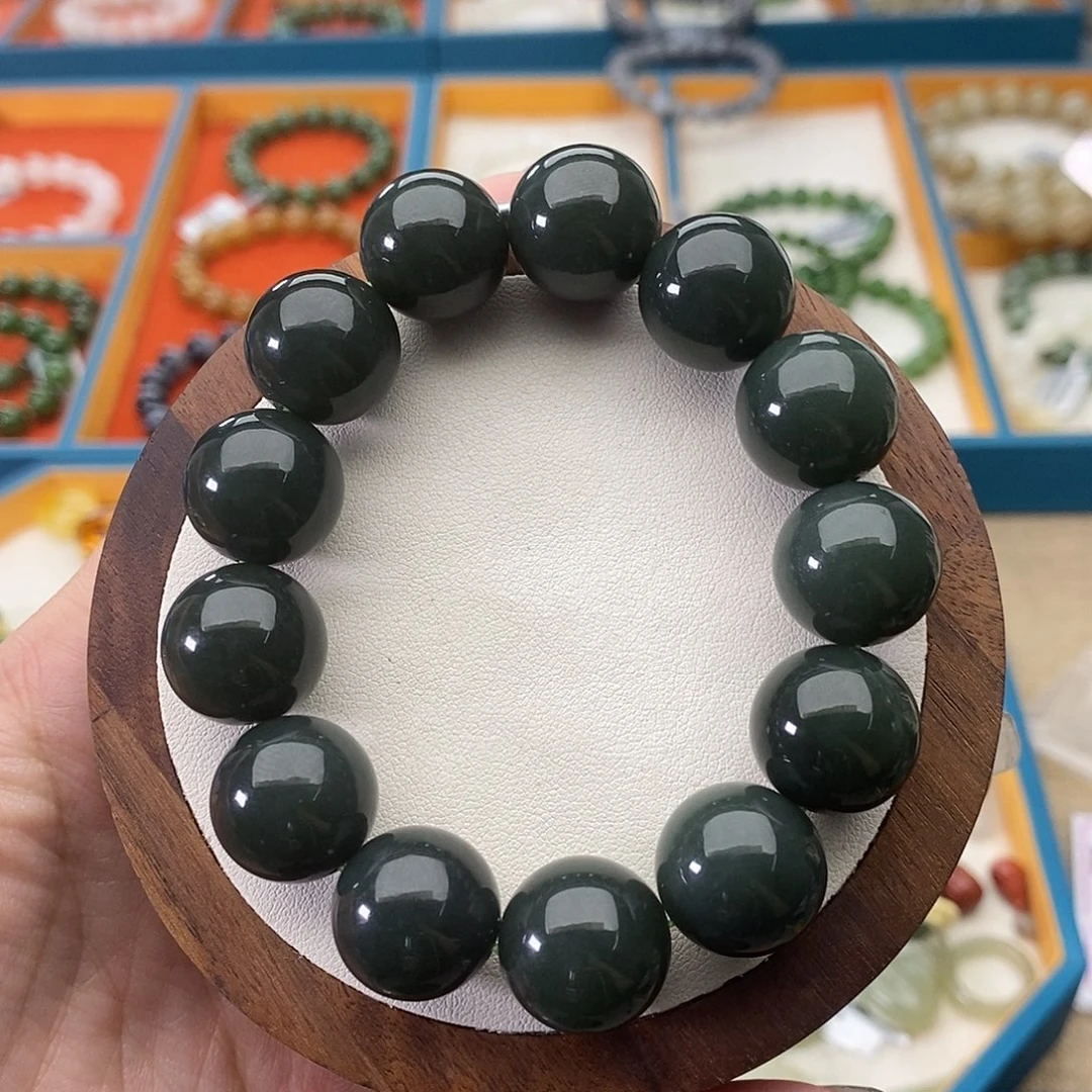 和田玉未镶嵌手串A48卡16