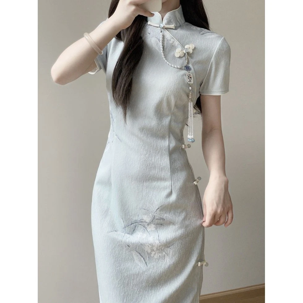 画报夫人旗袍新款新中式改良少女连衣裙气质高端高级感夏季日常连