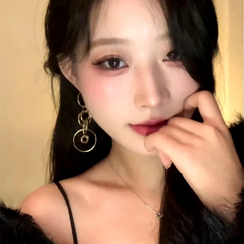 铜合金耳饰 金环叠舞耳饰耳钉时尚高级个性耳饰新款耳饰