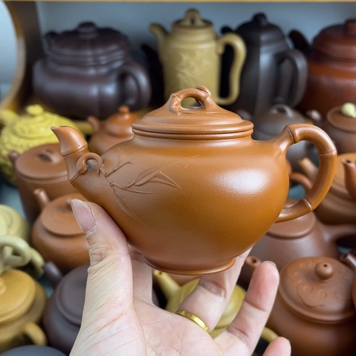 茶壶紫砂宜兴紫砂朱泥