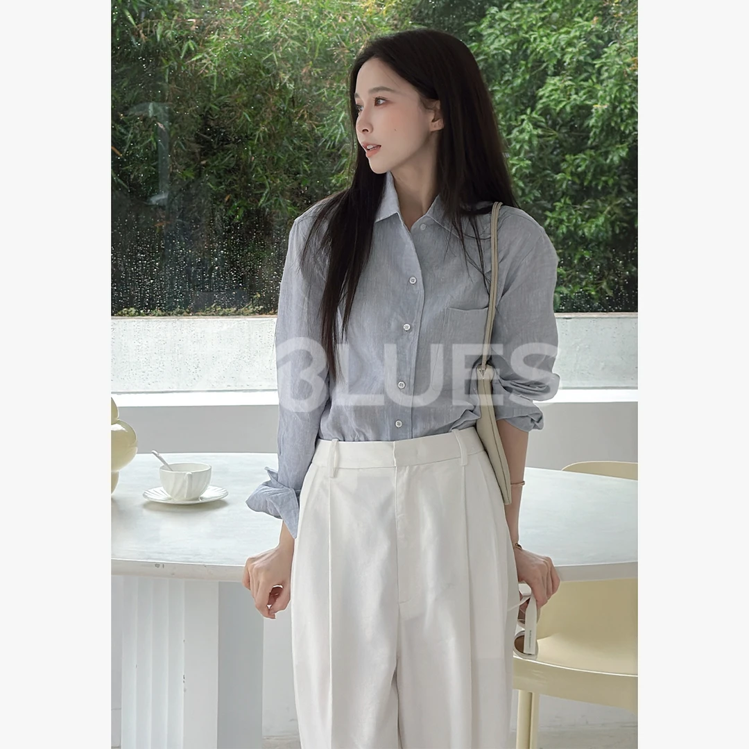 Z.blues【标杆级衬衫】L.p同源亚麻面料单口袋松量衬衣YZRCFS1002