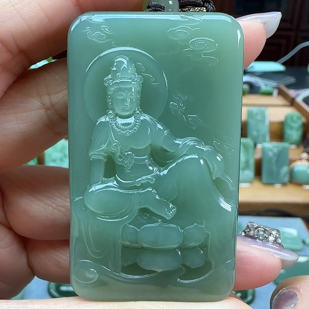 和田玉（碧玉）未镶嵌吊坠(不含链)老*
