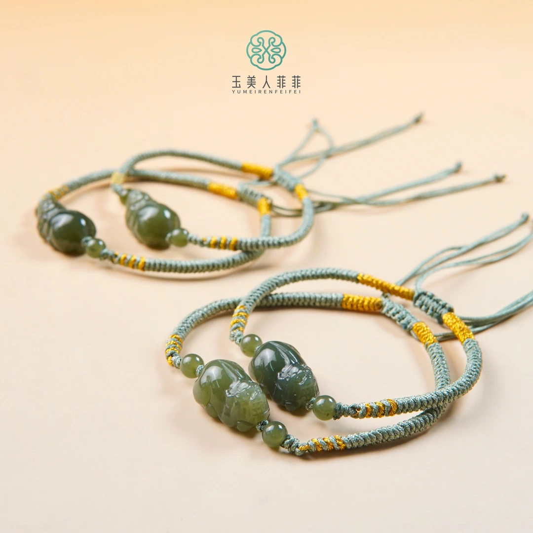 珠光宝气-和田玉貔貅手绳约11*19mm~多样性发一