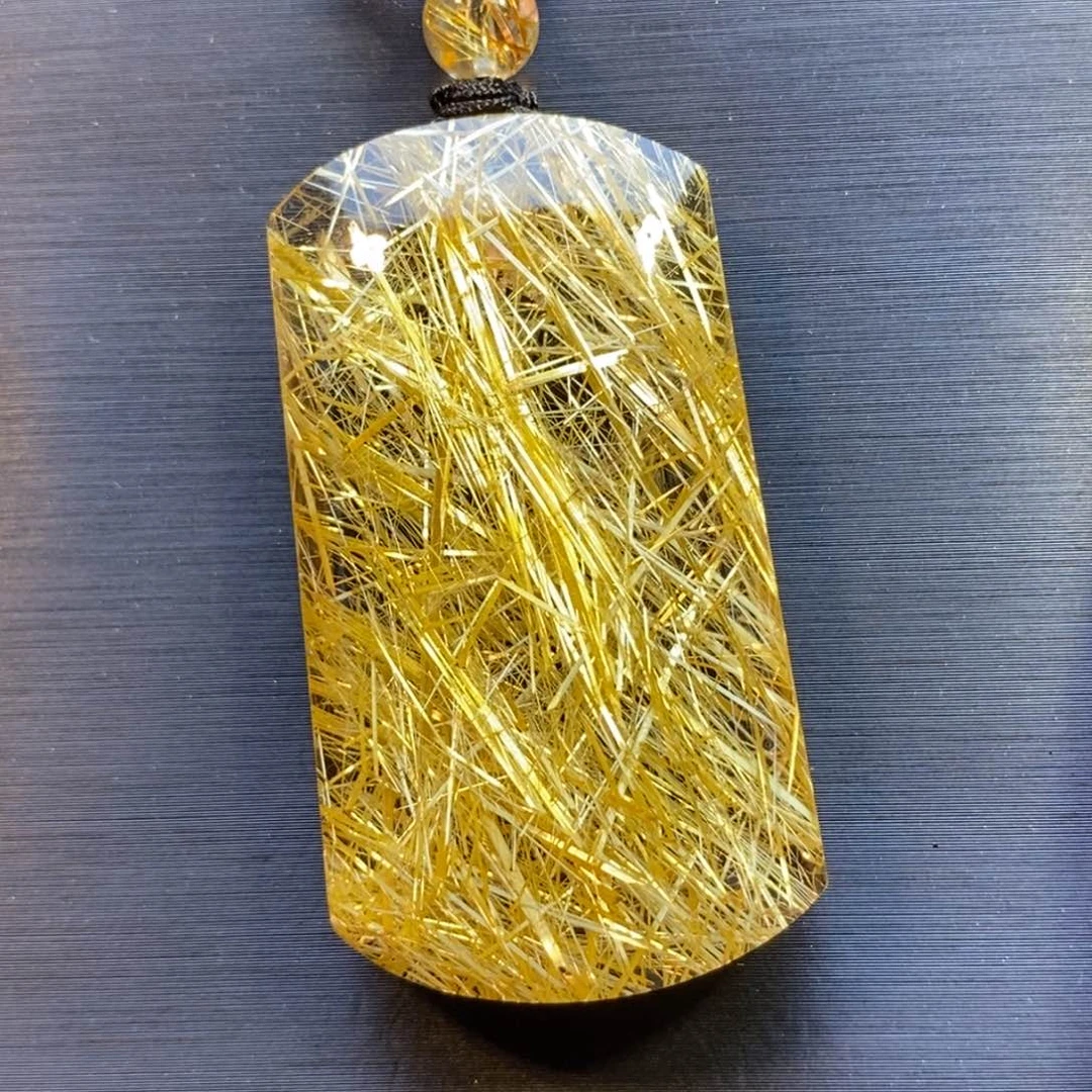 水晶颈饰未镶嵌天然水晶钛晶无事牌