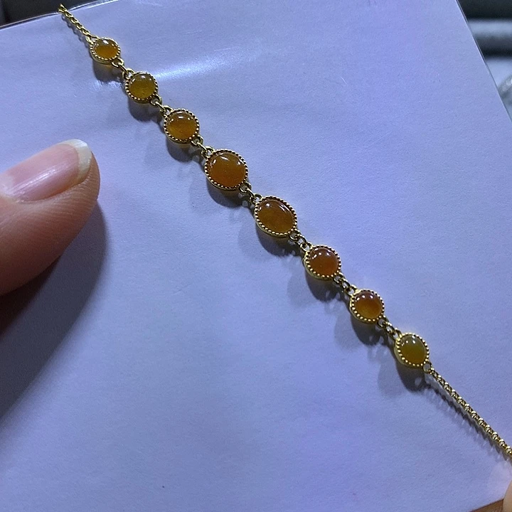 吊坠(不含链)18K金镶嵌翡翠手链