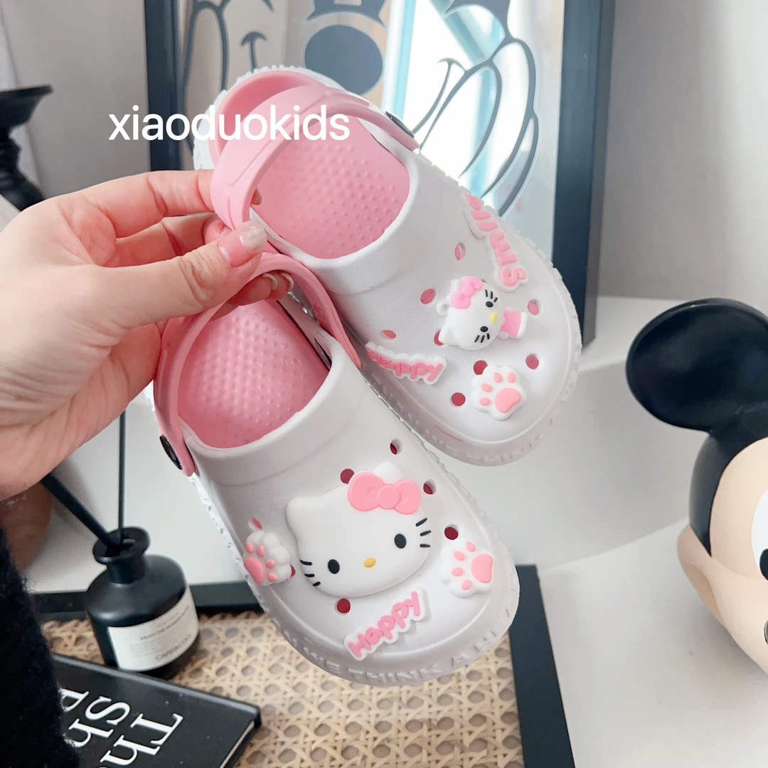 公主风女童洞洞鞋外穿防滑卡通超软儿童宝宝踩屎感海边沙滩鞋夏季