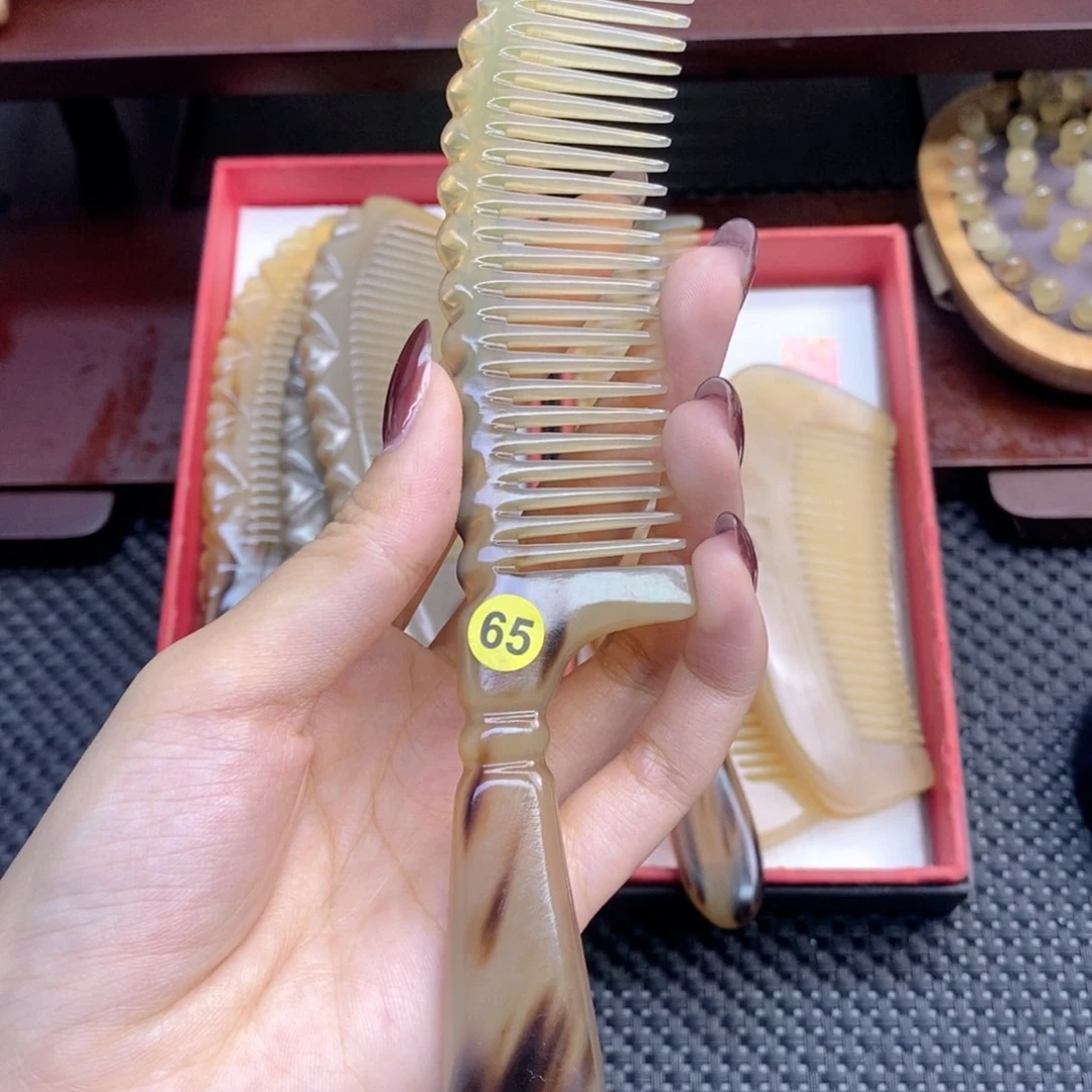 纯手工制作纯牛角梳子棉****花
