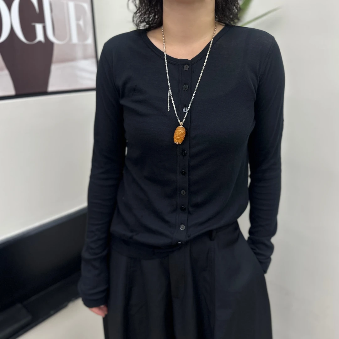JJ私服 法式修身常规纽扣短袖长袖T恤打底衫时尚百搭ins显瘦
