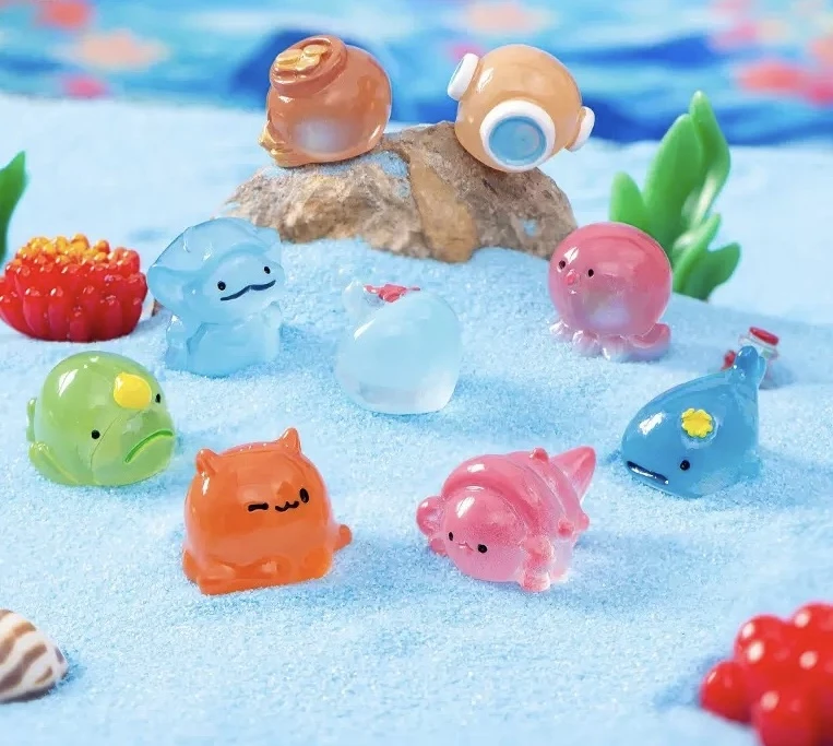 【柒小溜海洋动物】微景观动物章鱼鳐鱼DIY沙滩造景鱼缸水族摆件