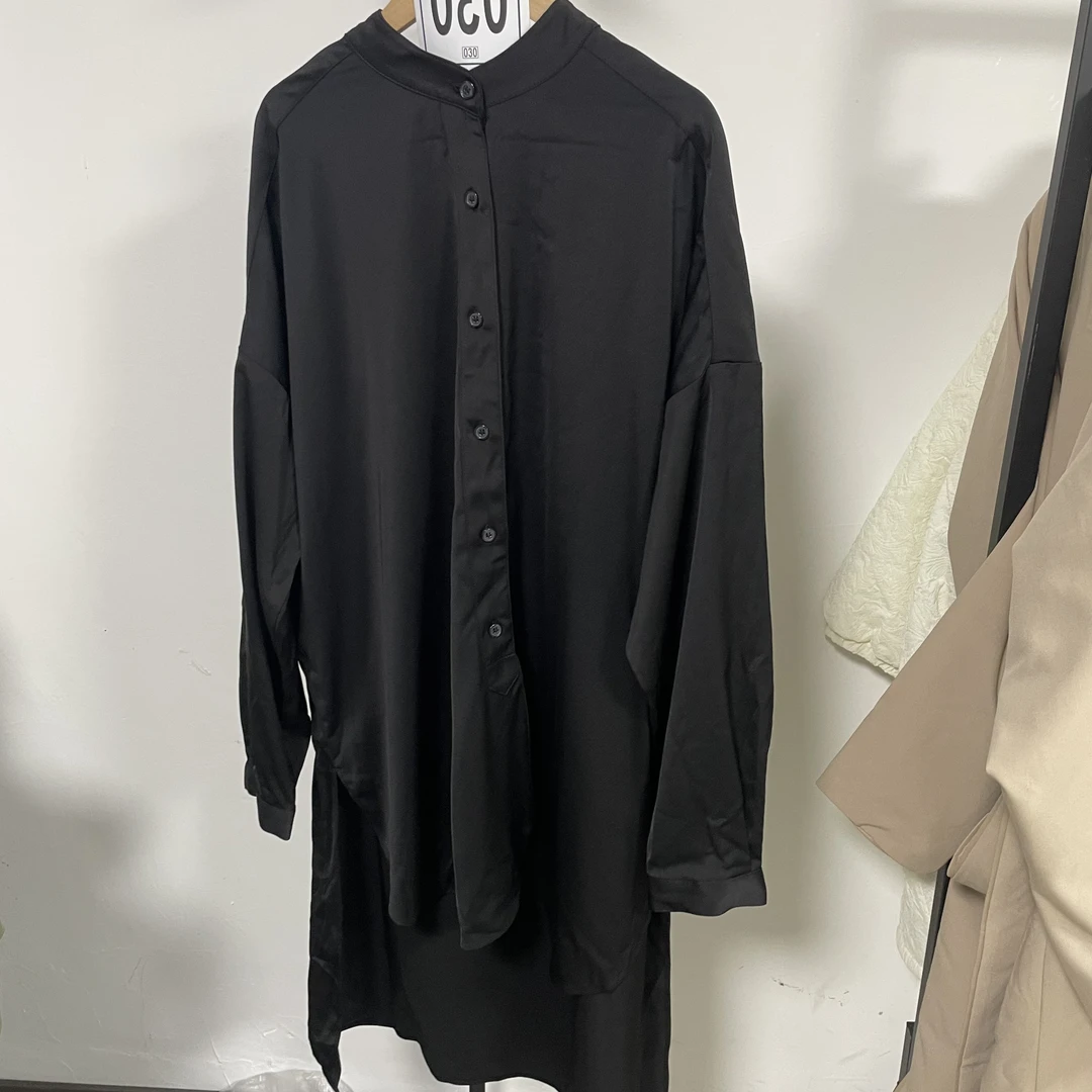 030外贸尾单欧美风格简约口袋中长款衬衫时尚潮流