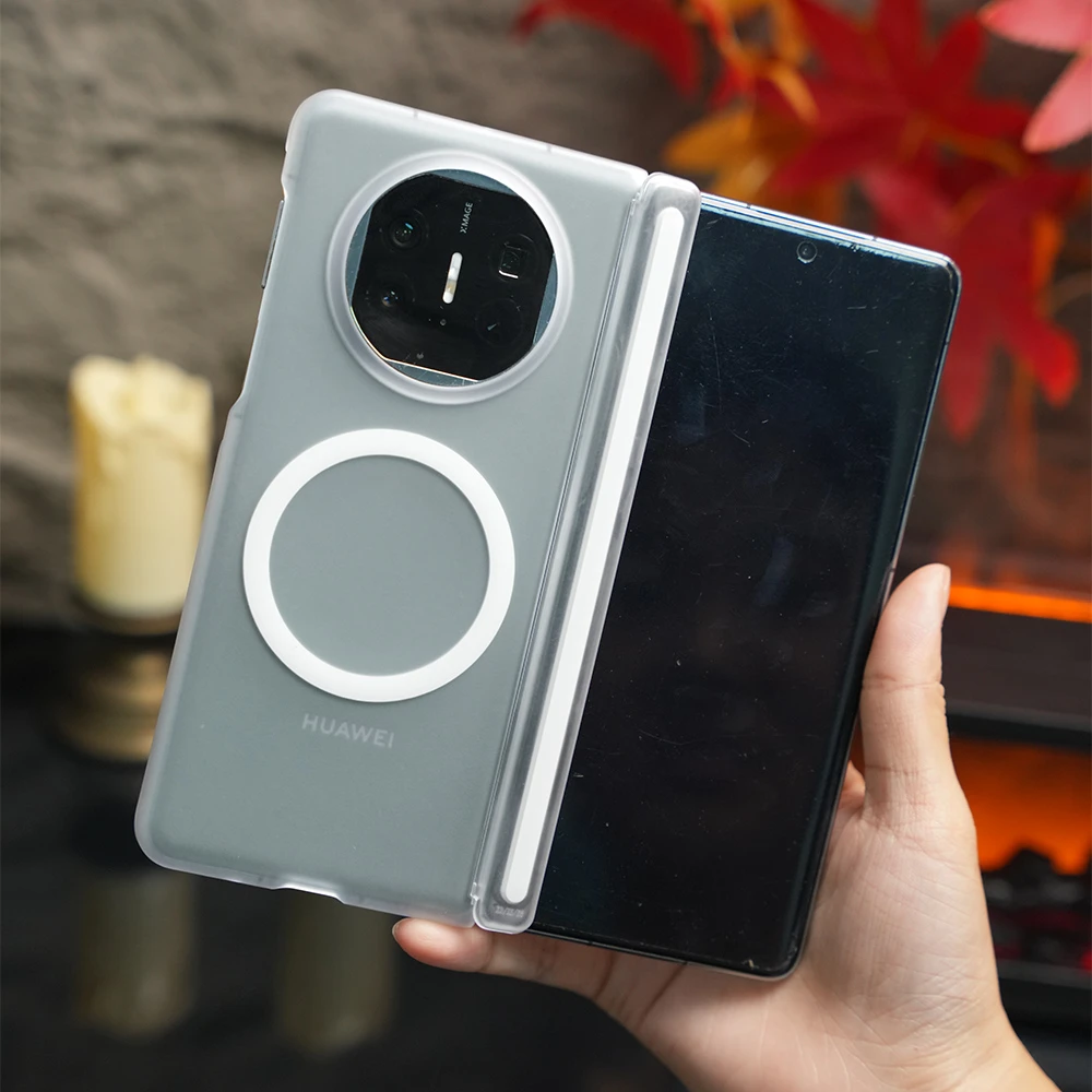 适用华为MATEX5透明磁吸透明壳升级双中轴保护X6中轴时尚手机壳