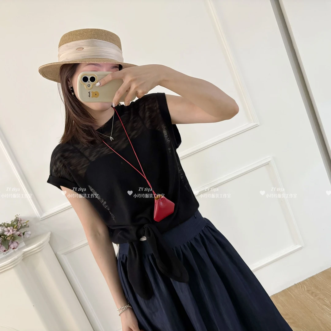 韩系气质纯色针织衫2082