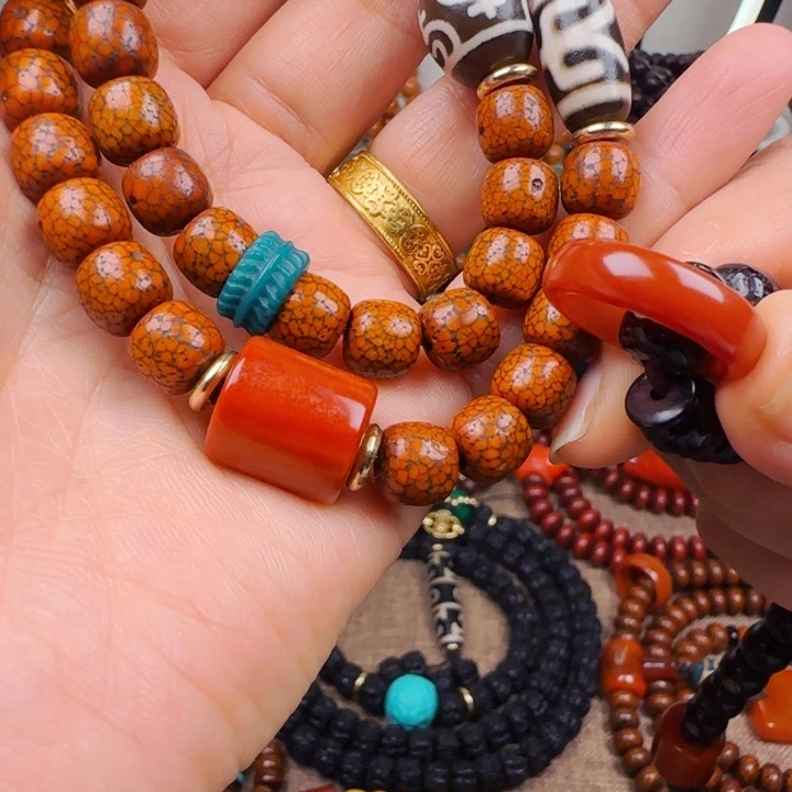 ****楠吊坠星月菩提双圈