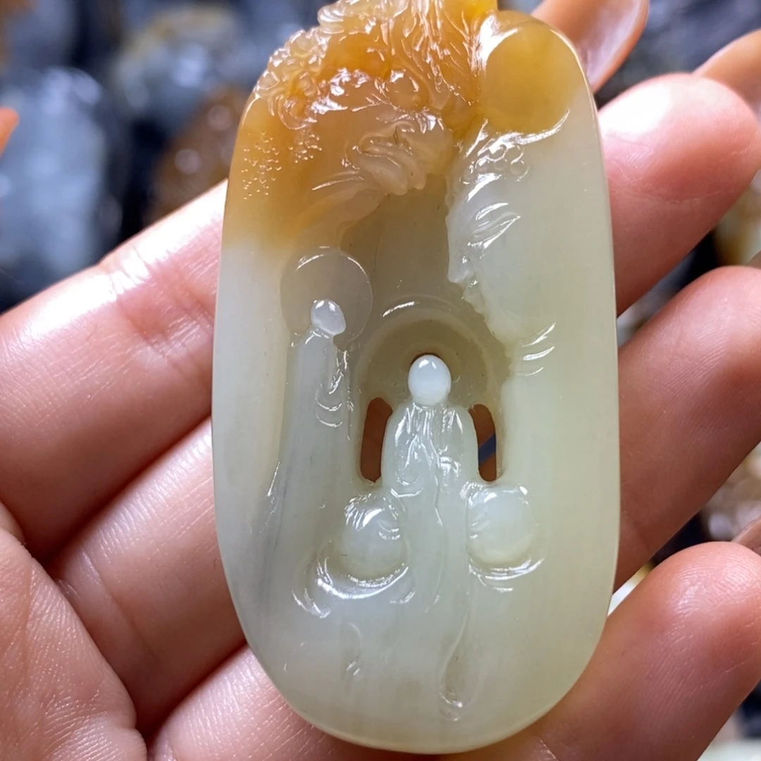 和田玉未镶嵌挂件