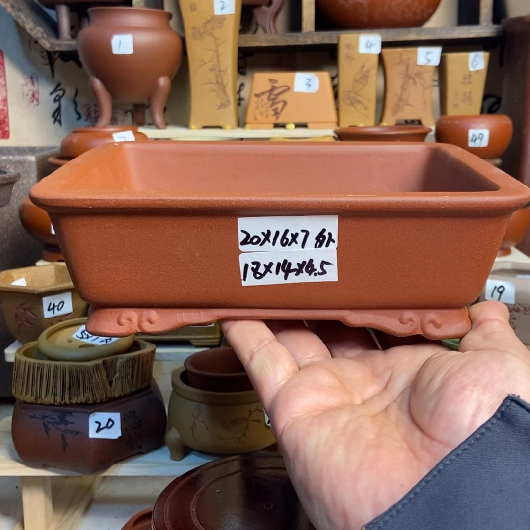紫砂花盆内口经尺寸18×14×4.5