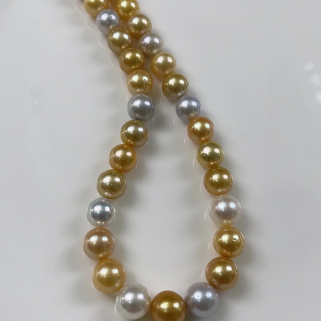 海水珍珠未镶嵌颈饰澳白金珠12-14