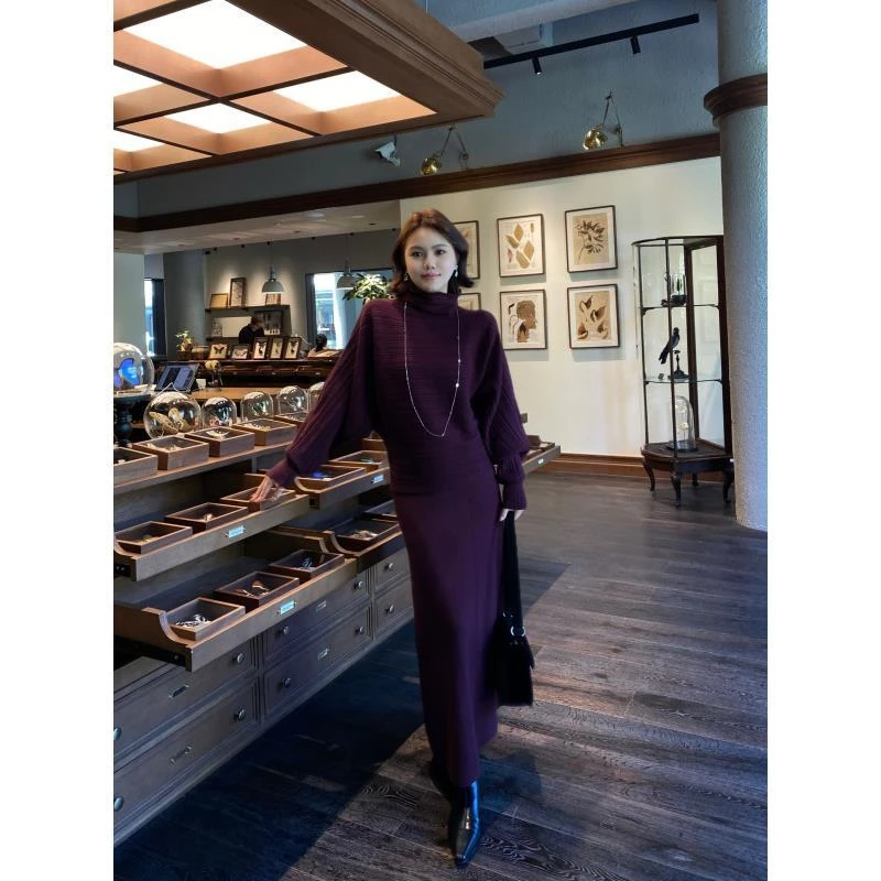 SANQIAN ｜‘美丽诺羊毛‘'进口横机高荡领'老钱套装A21311