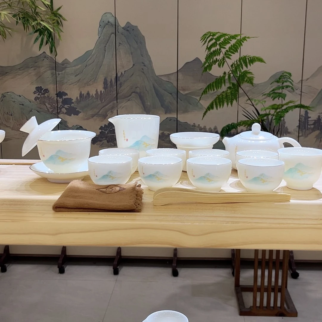 【都彩】日照金山羊脂玉瓷16头