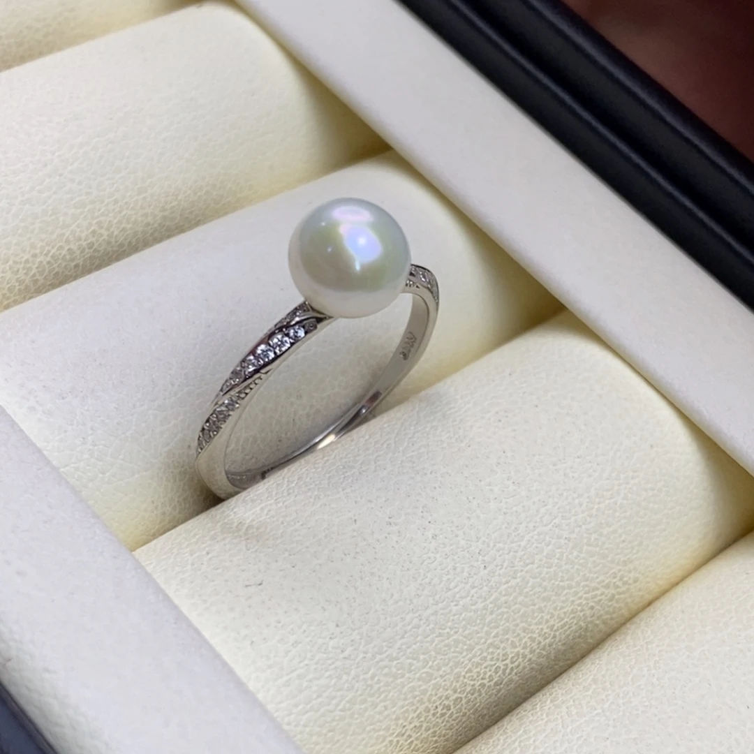 淡水珍珠戒指银S925镶嵌