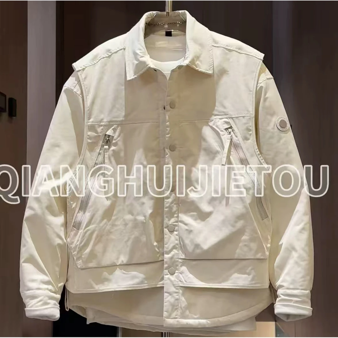 【抢回街头】秋冬季新款男士工装假两件时尚解构加棉夹克2625帅FCB