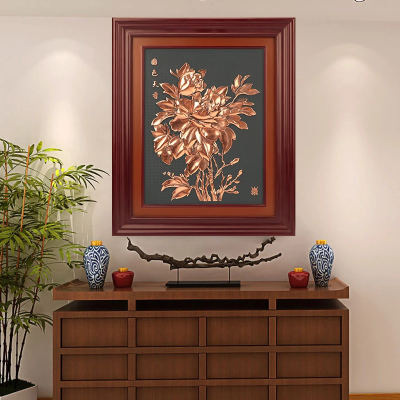 SANQIDI/三奇帝紫铜浮雕《国色天香》