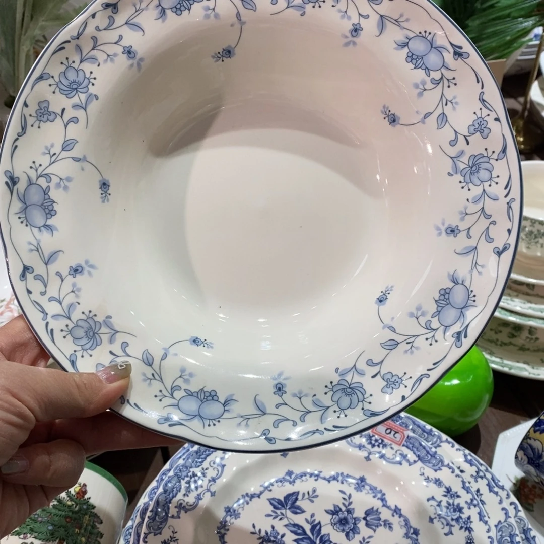 密胺瑕疵蓝莓草帽盘8.5寸