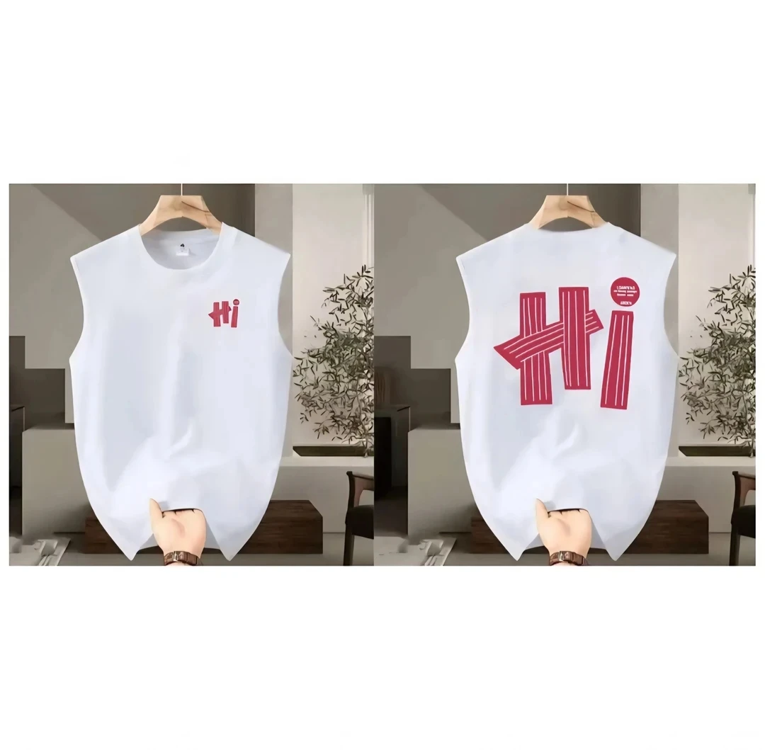 【无袖】夏季纯棉无袖坎肩背心新款圆领简约百搭透气休闲上衣-HI