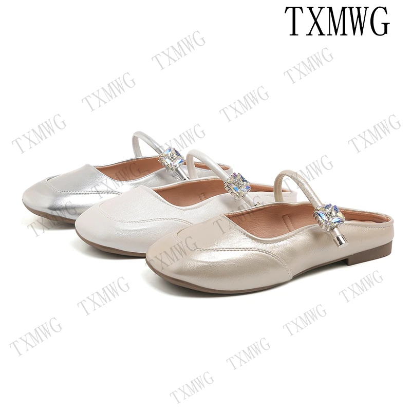 【运费补贴】欧若风夏季新款平底方头一字扣带浅口半拖单鞋6052