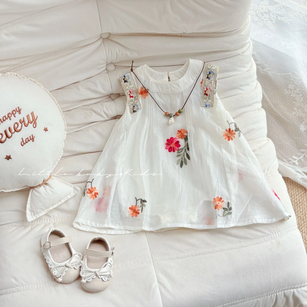 婴儿夏季衣服2025新款女宝宝夏装薄款无袖连体衣公主洋气可爱哈衣