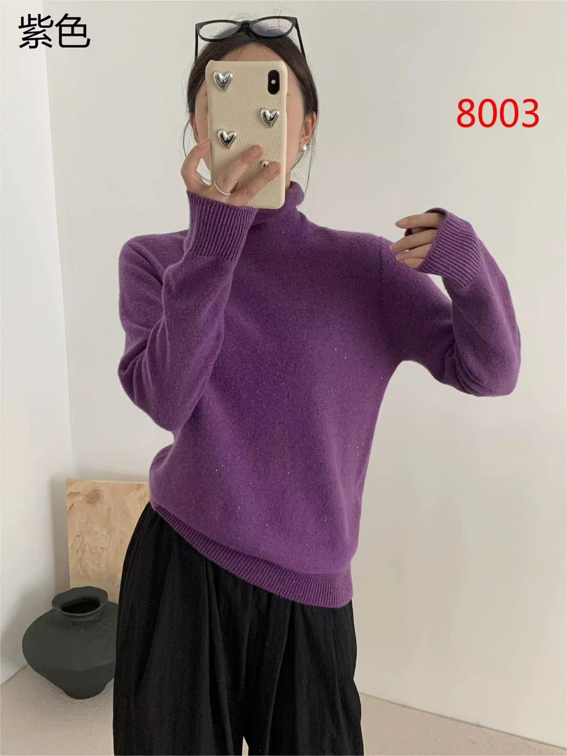 0629三炫家新款韩版高领针织无缝一体气质百搭修身打底