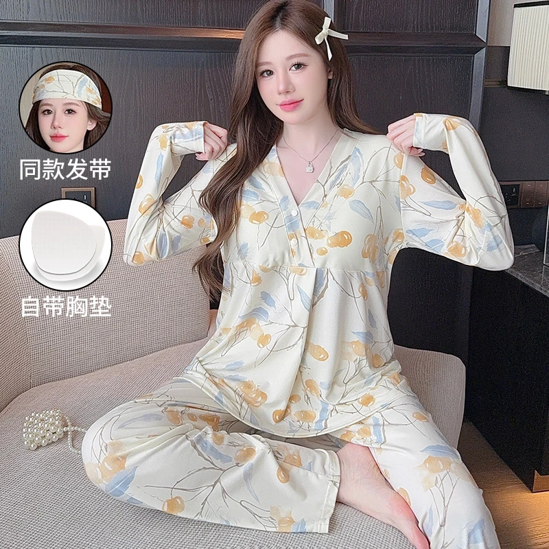 熊猫皇后莫戴尔月子服春夏季薄款产后可外穿孕妇睡衣7-10月份哺乳