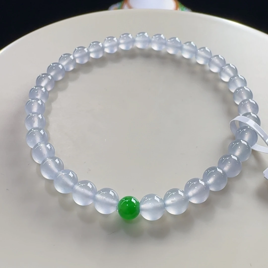 未镶嵌手链翡翠高冰蓝钢单圈卡5mm