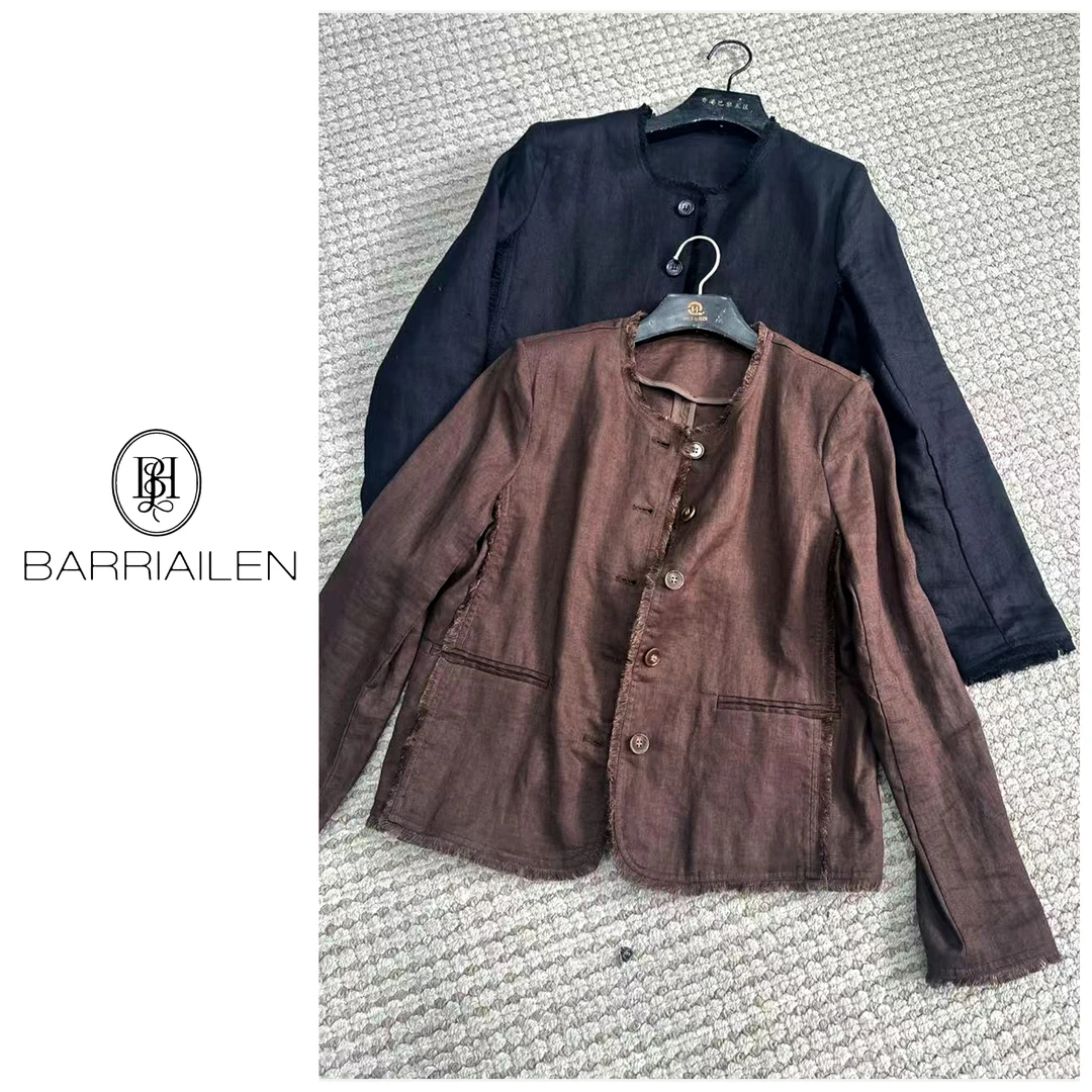 BARRIAILEN | 亚麻时尚气质百搭开衫西装外套-241674