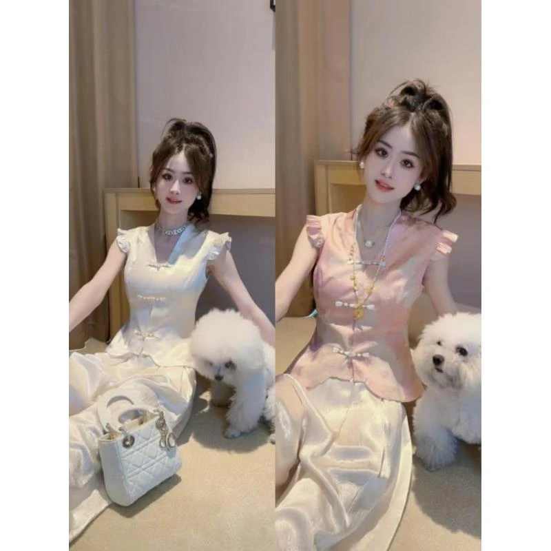 【小公主】2025夏季新中式短袖T恤设计款修身洋气时尚薄款短袖T