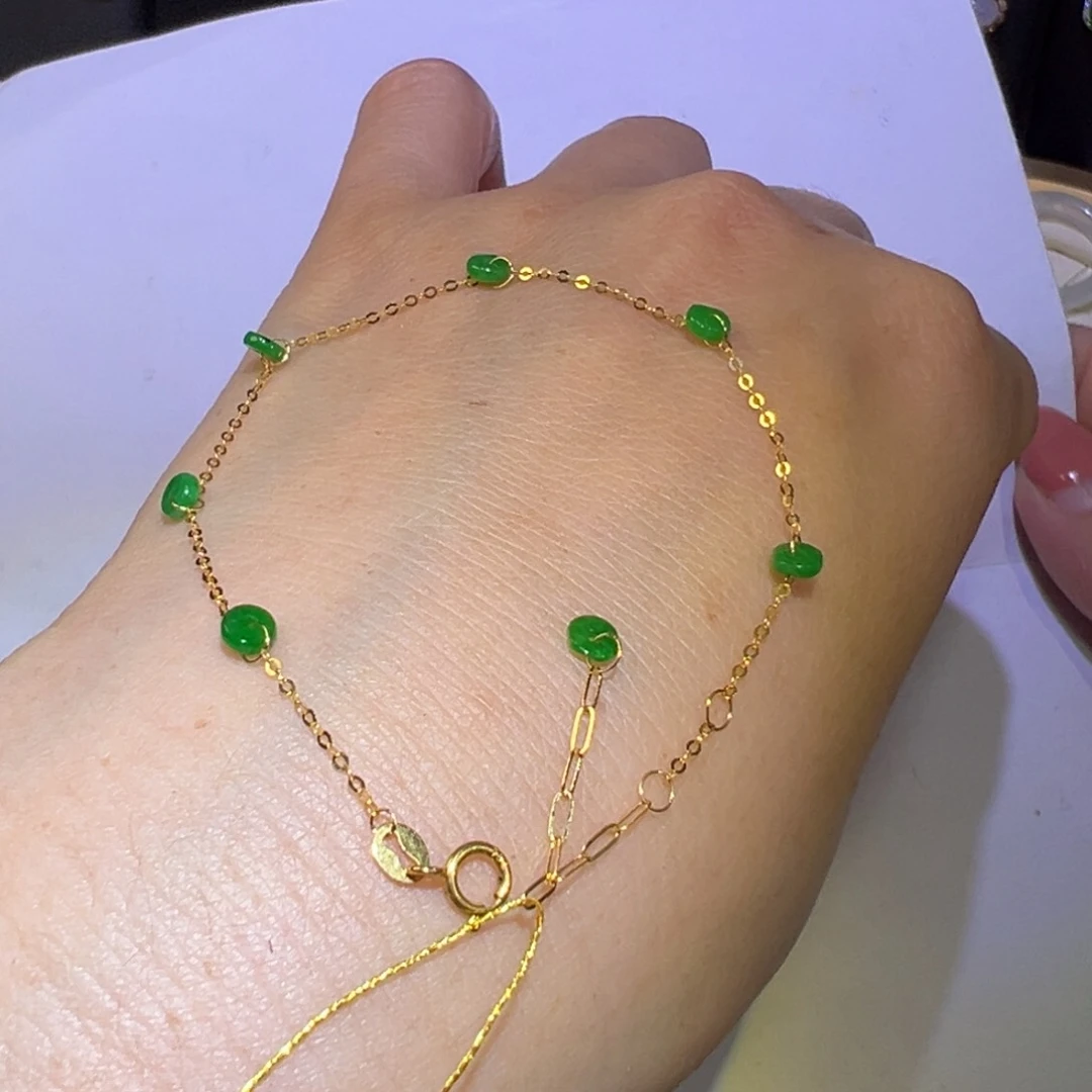 翡翠颈饰18K金镶嵌耳环