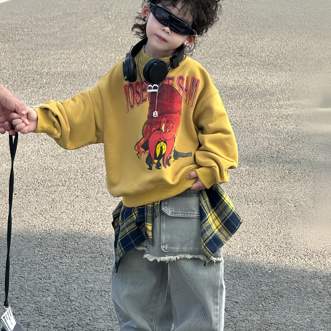 楚航潮品男童酷帅卫衣个性牛仔裤秋款潮酷中大童帅气洋气潮童