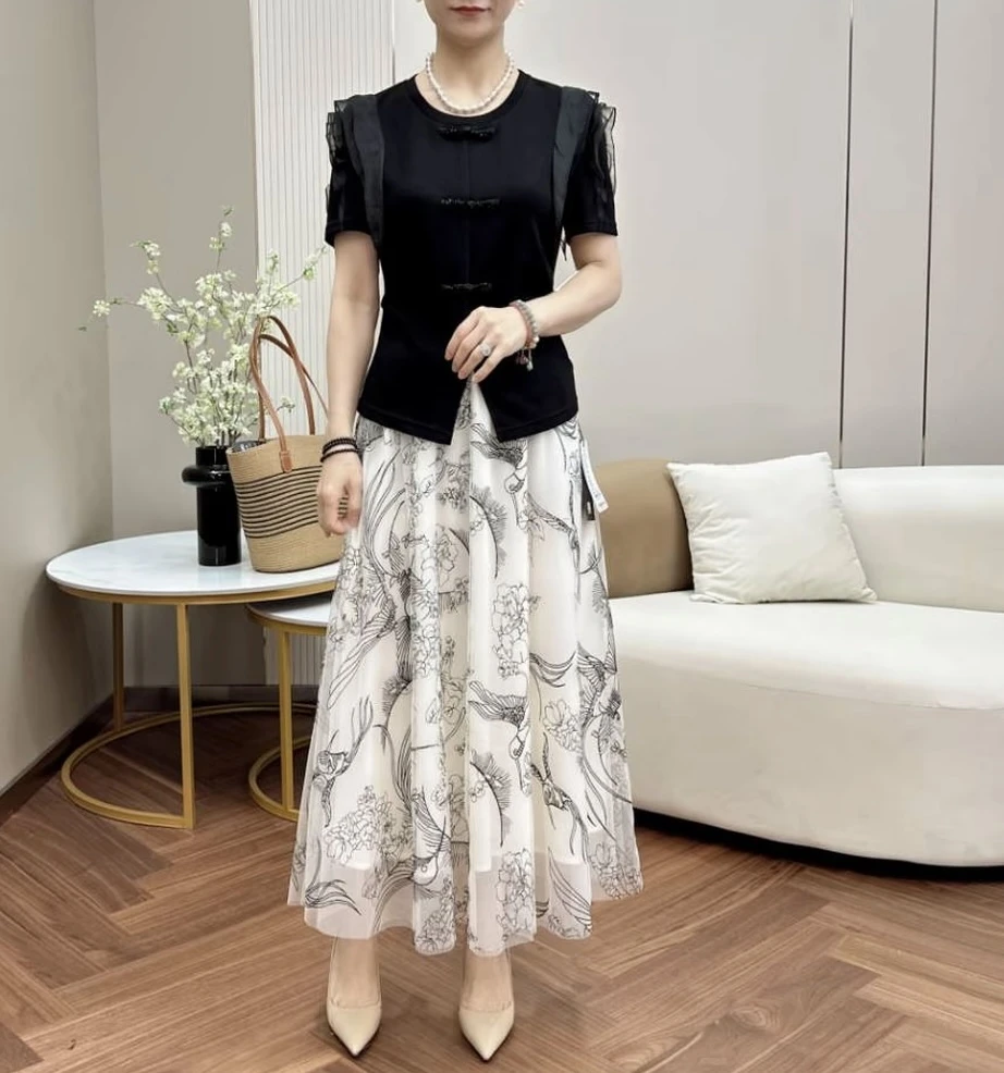 【A936】2025女士新款时尚高端气质显瘦减龄两件套连衣裙