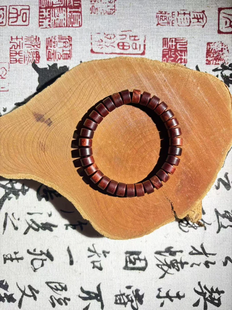 HHL7766海南黄花梨0.9*0.6环形珠单圈手串