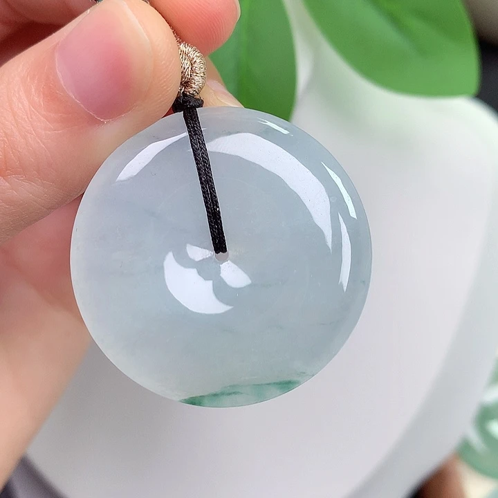 翡翠未镶嵌颈饰平安扣 35.8-5.8mm
