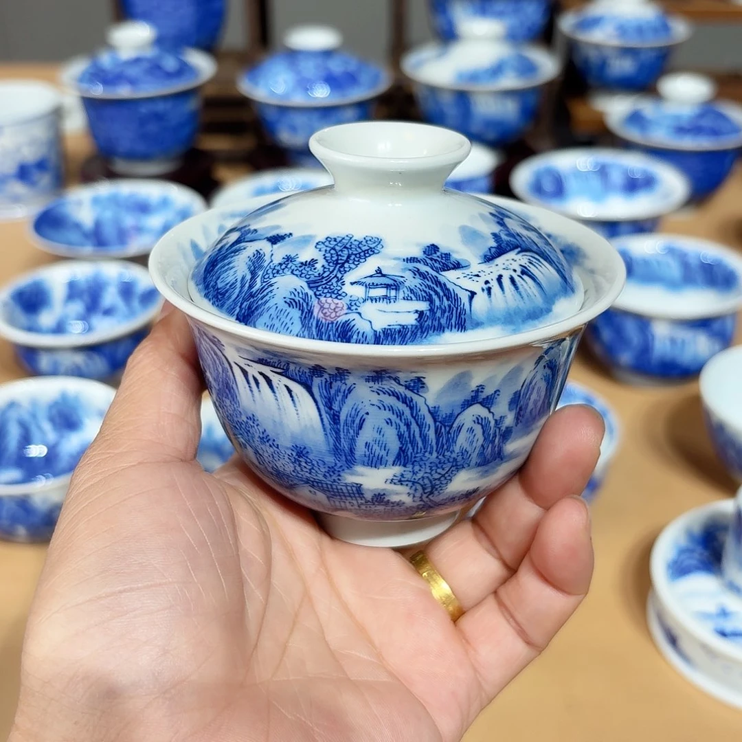 景德镇纯手绘盖碗