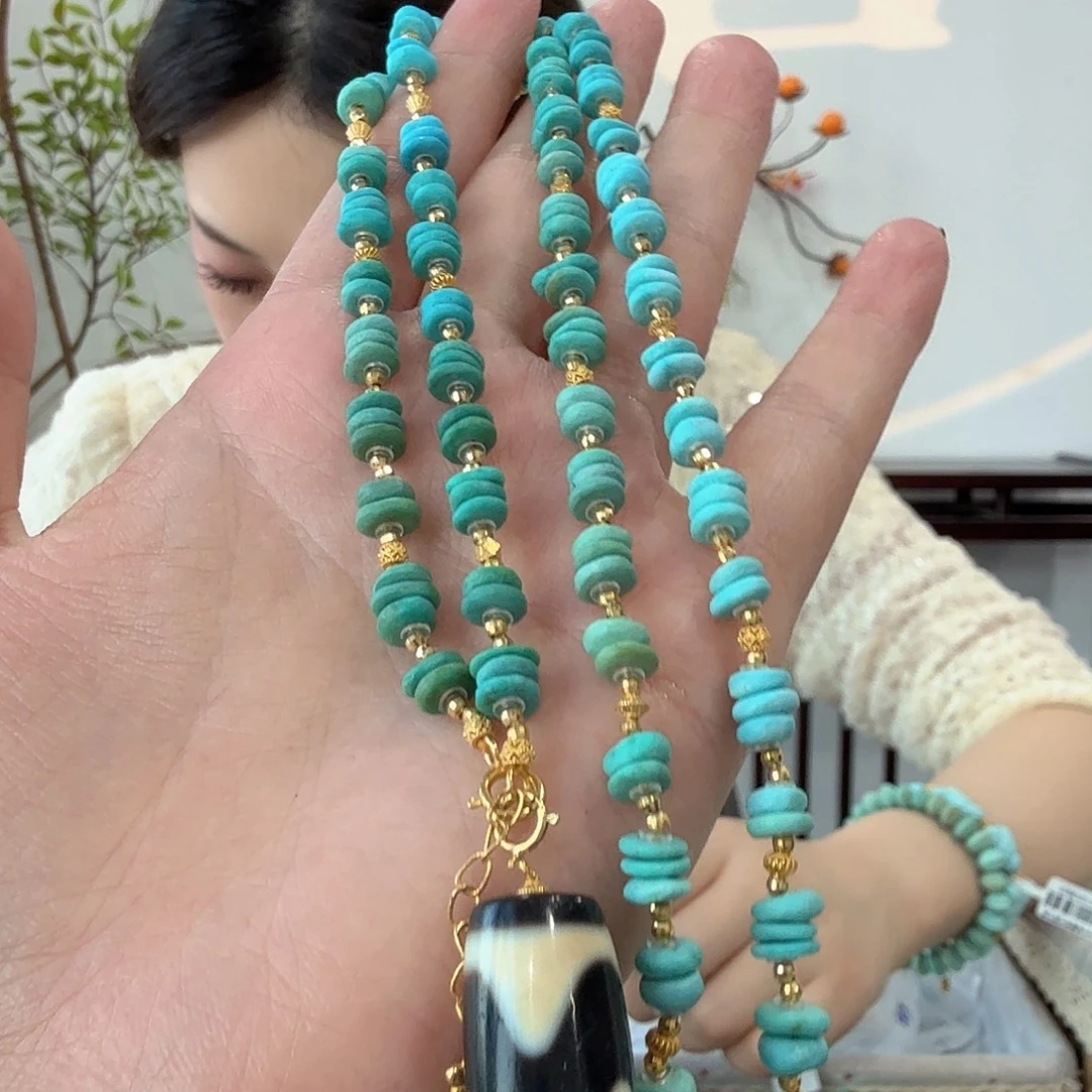 绿松石18K金镶嵌珠宝奇石