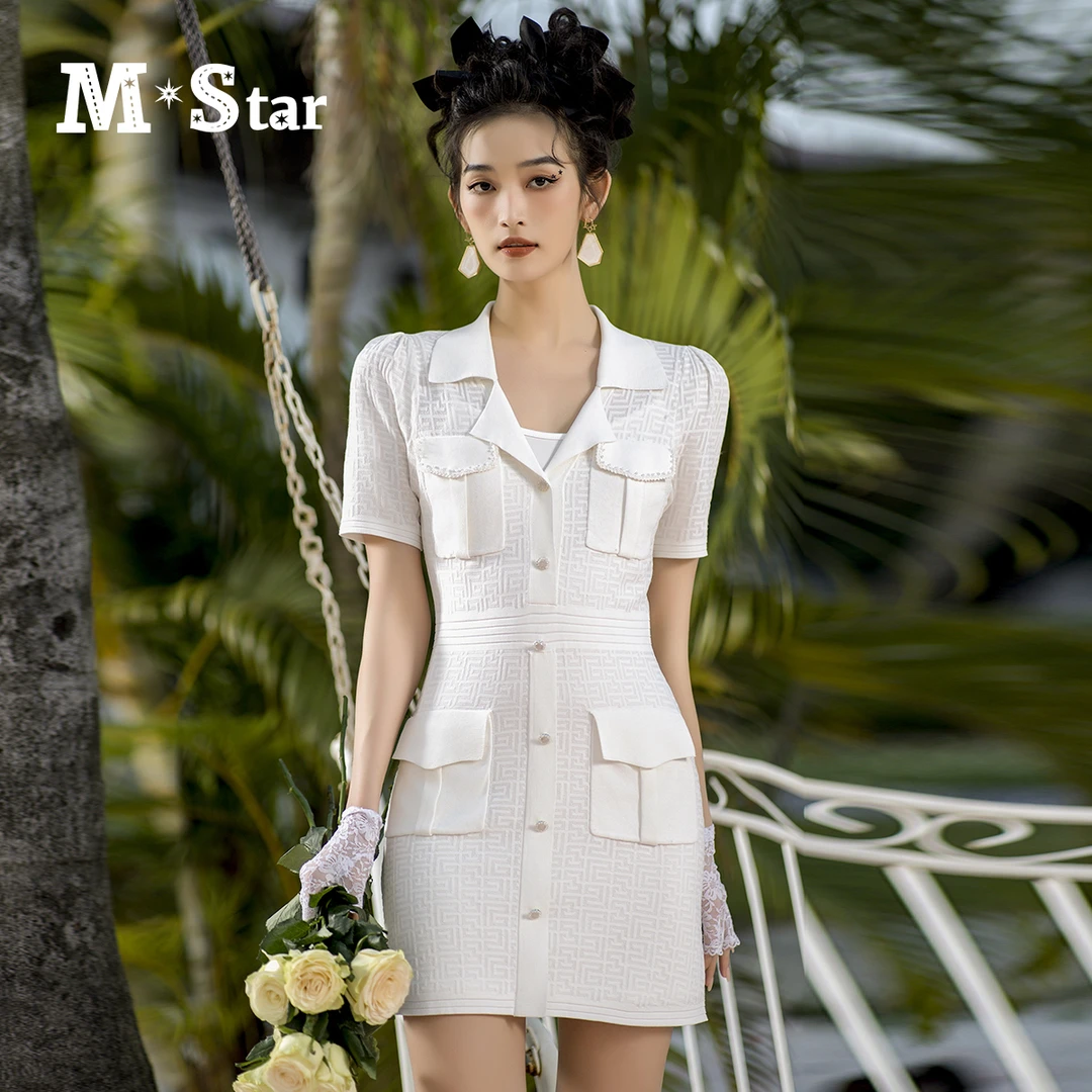 【芊芊专属】M-Star小香风翻领毛织连衣裙（两件套）SEOL121537