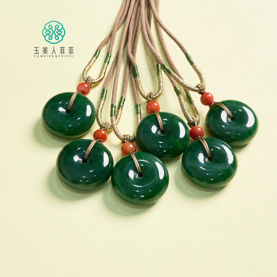 菲菲珠宝好*和田玉平安扣吊坠约30mm/多样性发一-赠绳
