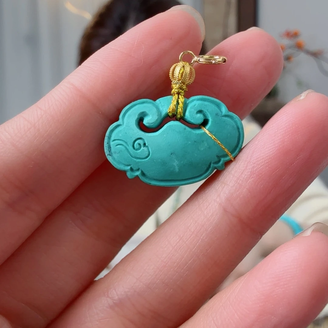 绿松石18K金镶嵌珠宝奇石