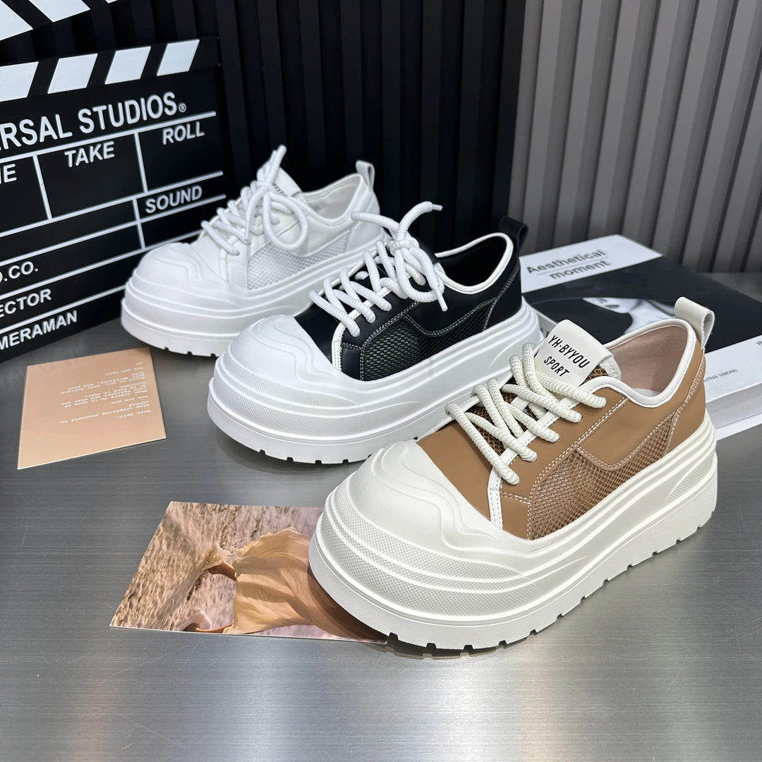 欧货爆款2025新款韩版松糕厚底夏季透气网面松糕鞋女鞋