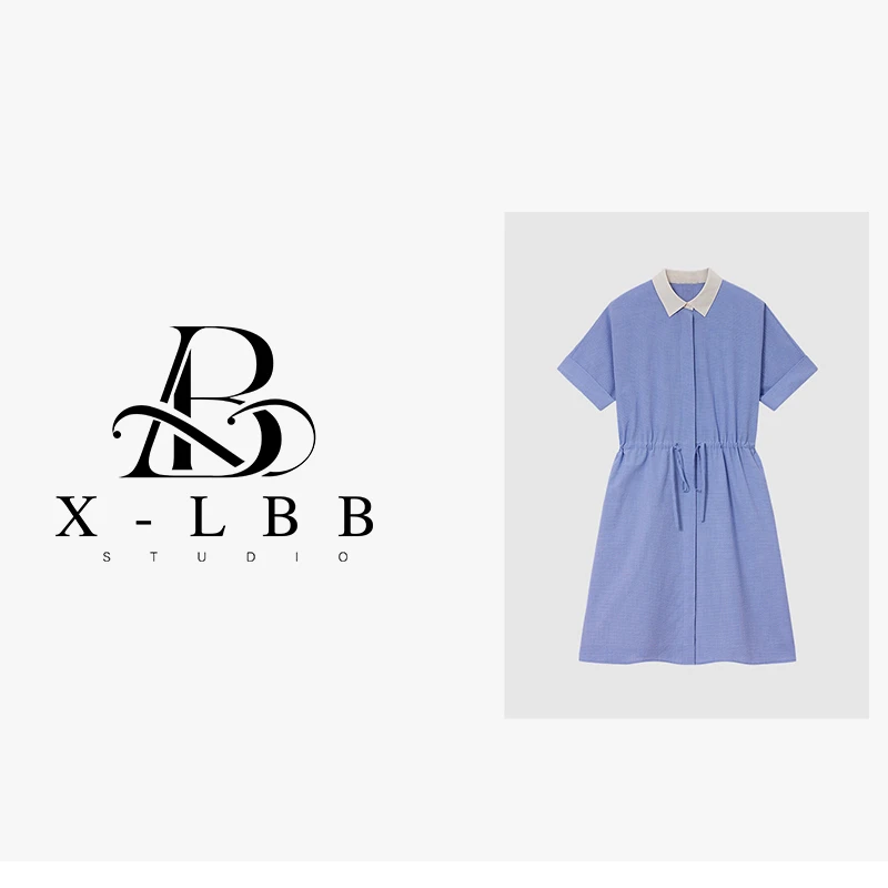 G1472 棉涤色织布连衣裙