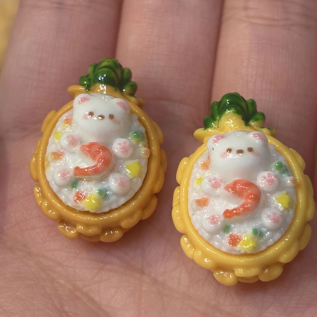 尼酱定制树脂食玩-菠萝虾仁炒饭亮面～双黄色～微瑕慎拍～基本均装